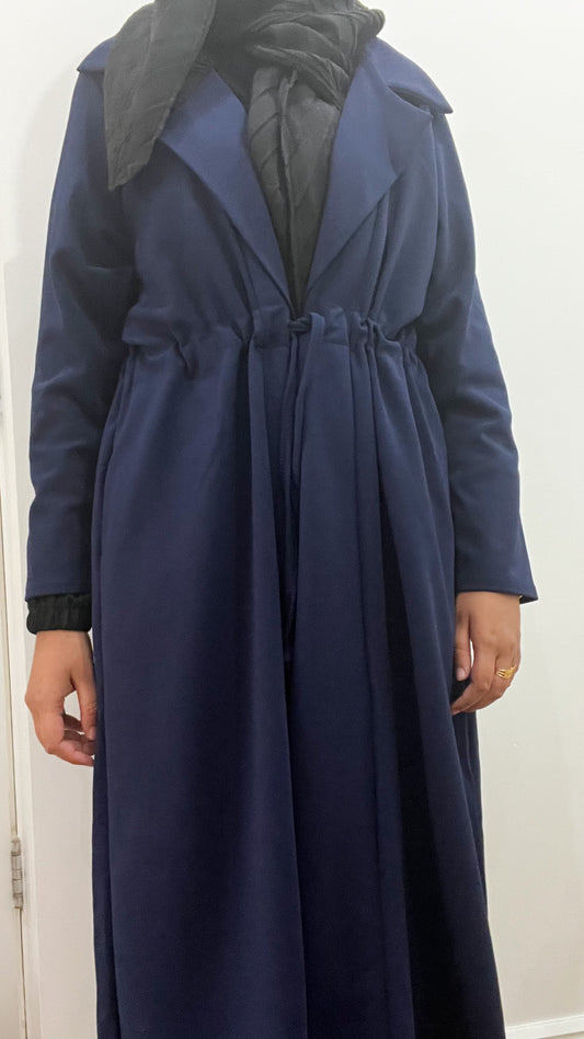 Elegant Navy Blue Long Cardigan