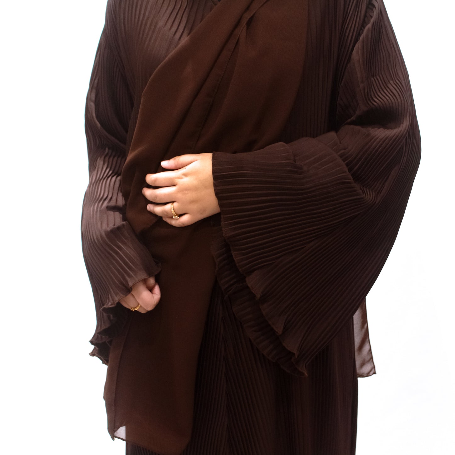 Hafsah Brown Pleated Abayah