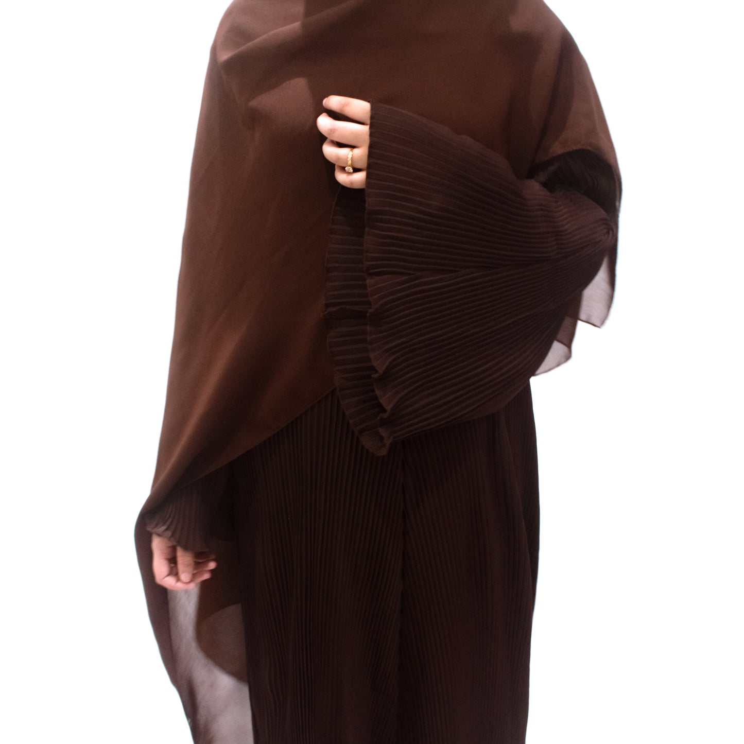 Hafsah Brown Pleated Abayah