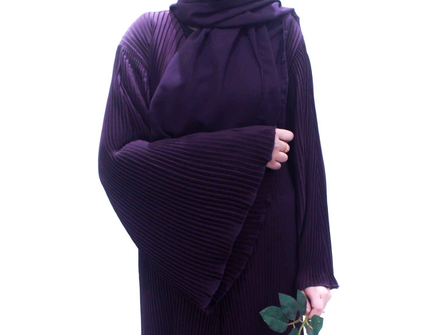 Hafsah Maroon  Pleated Abayah