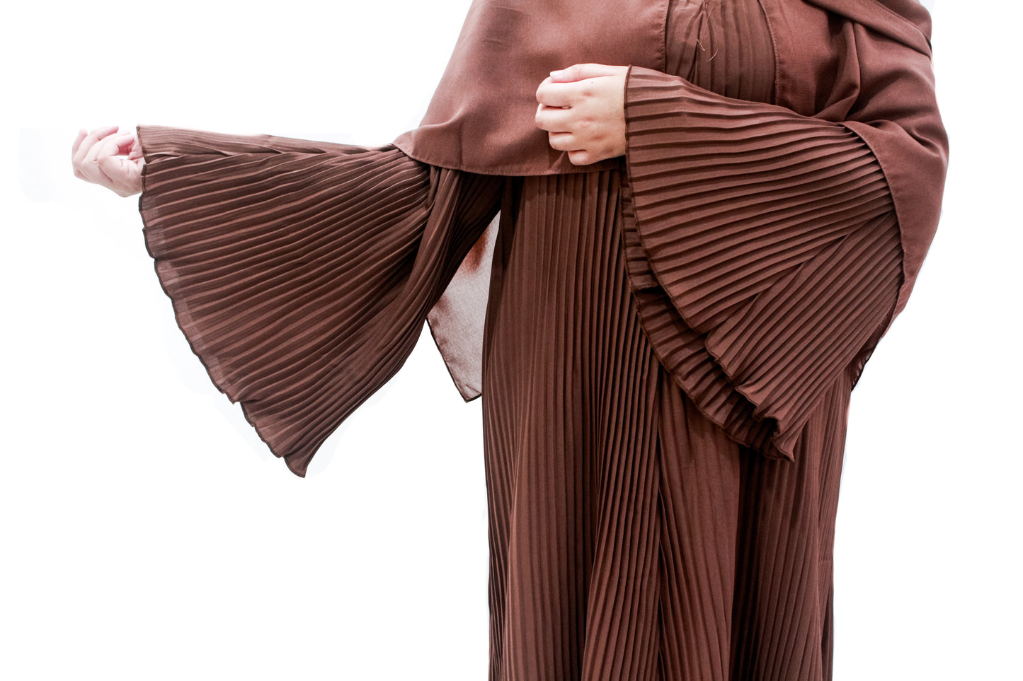 Hafsah Mocha  Pleated Abayah