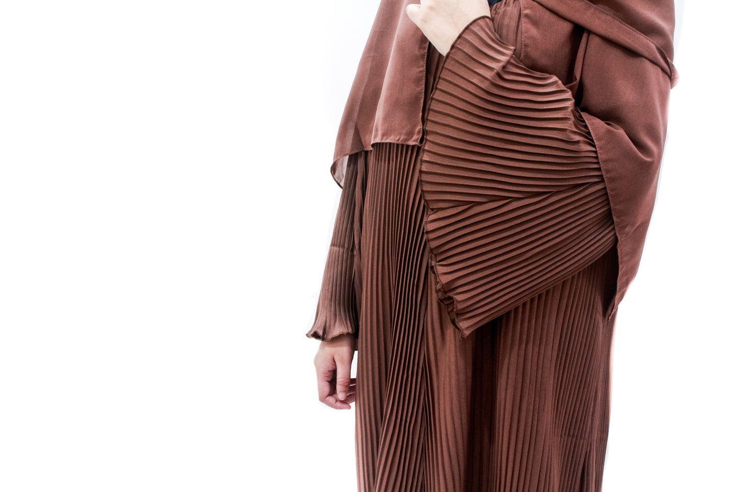 Hafsah Mocha  Pleated Abayah