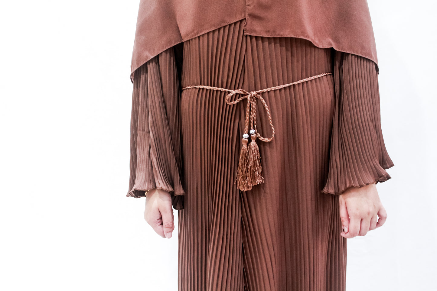 Hafsah Mocha  Pleated Abayah