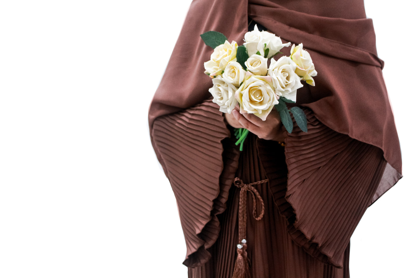 Hafsah Mocha  Pleated Abayah