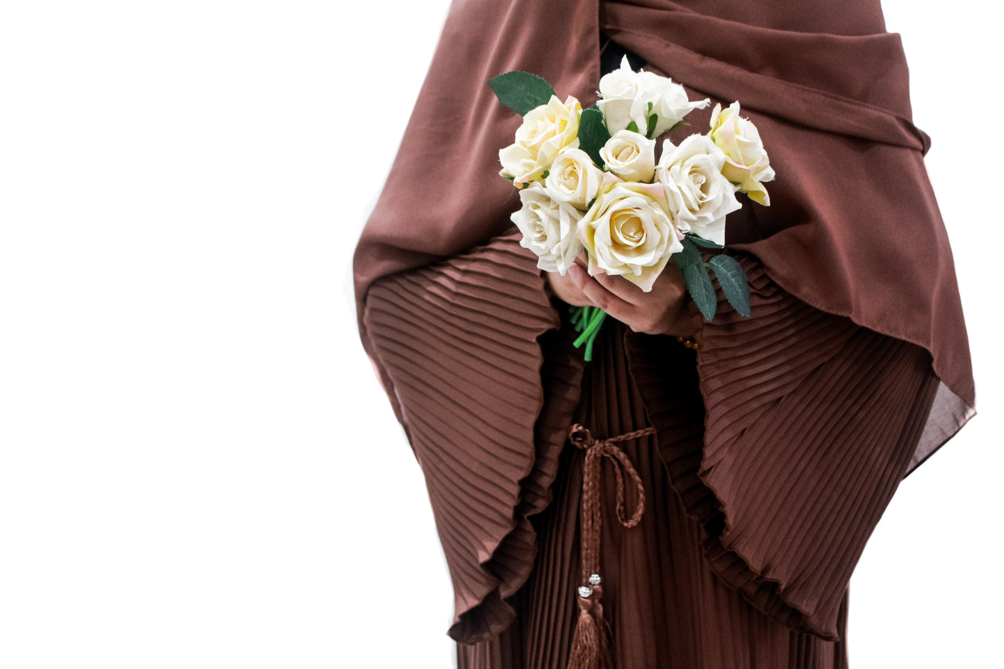 Hafsah Mocha  Pleated Abayah