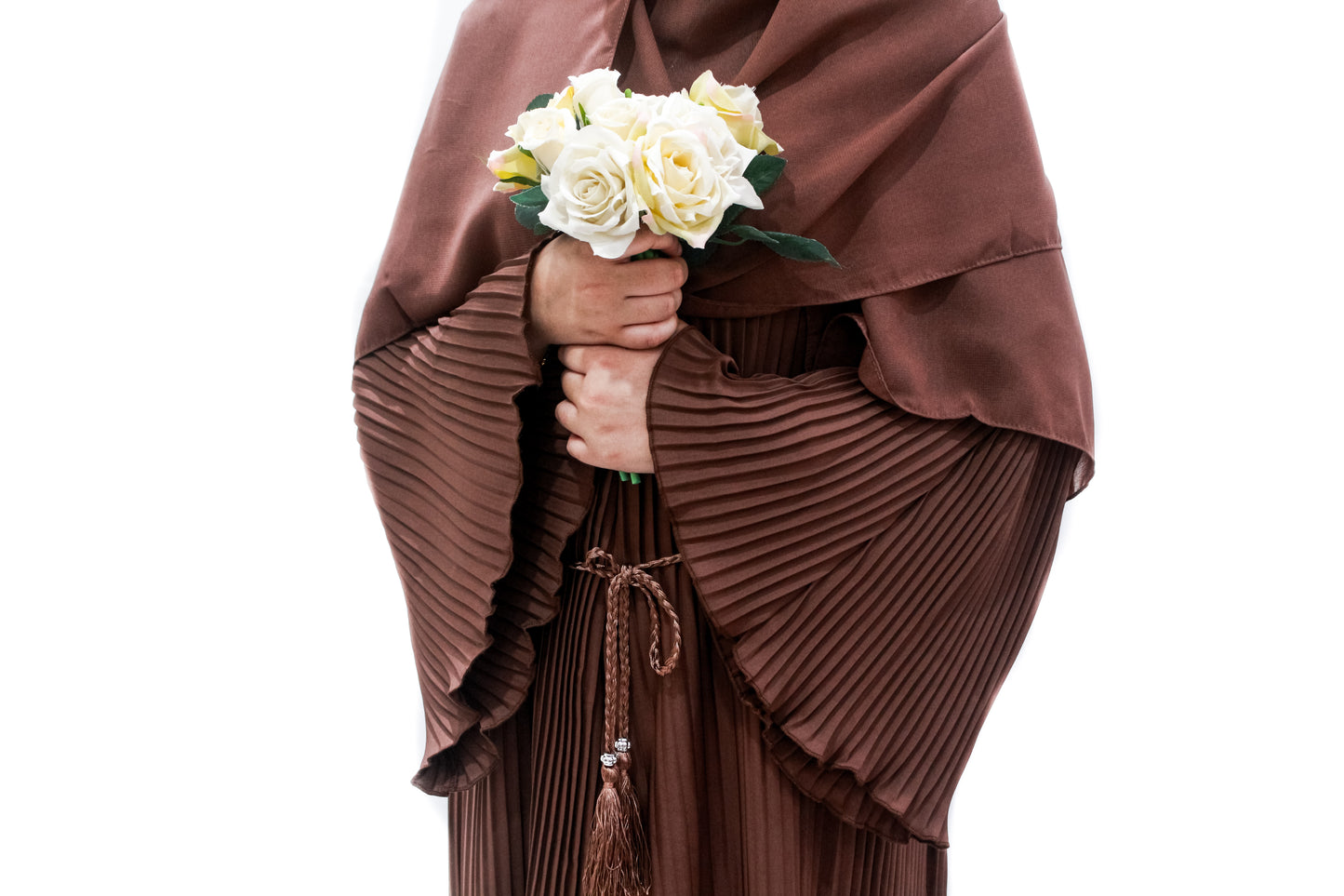 Hafsah Mocha  Pleated Abayah