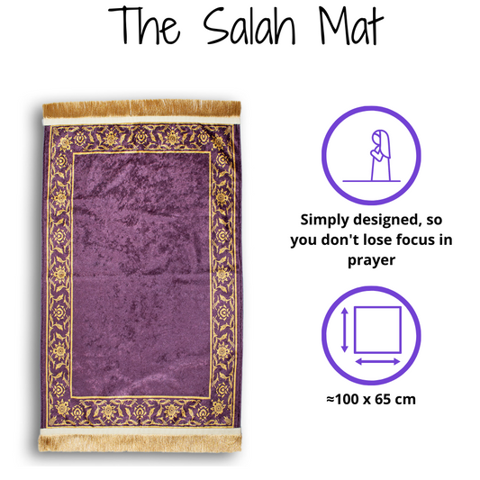 Prayer Mat & 2 Cushion Covers - Plum Purple