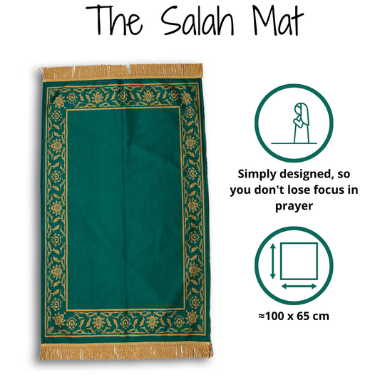 Prayer Mat & 2 Cushion Covers - Emerald Green