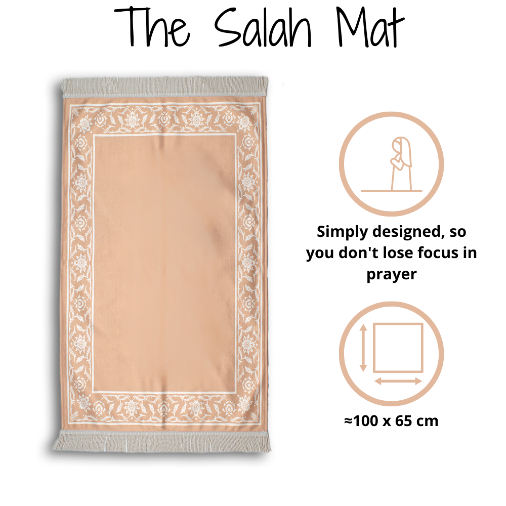 Prayer Mat & 2 Cushion Covers - Beige