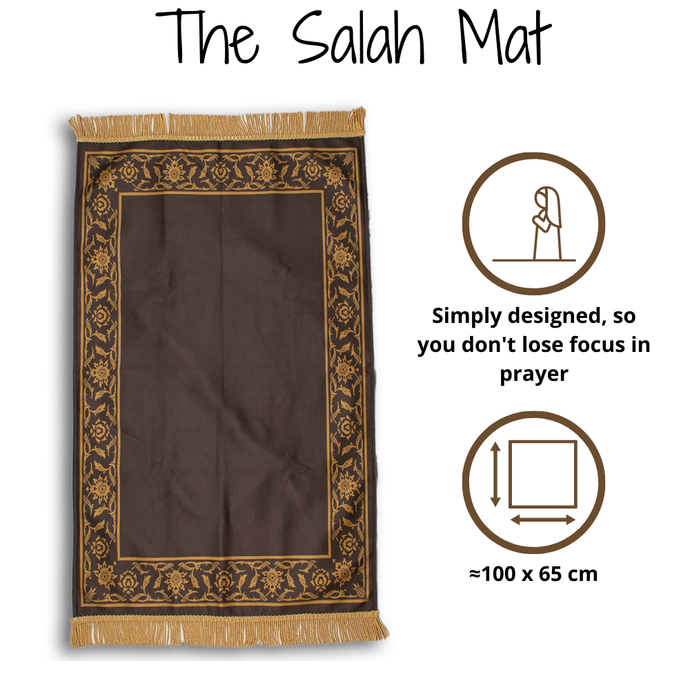 Prayer Mat & 2 Cushion Covers - Brown