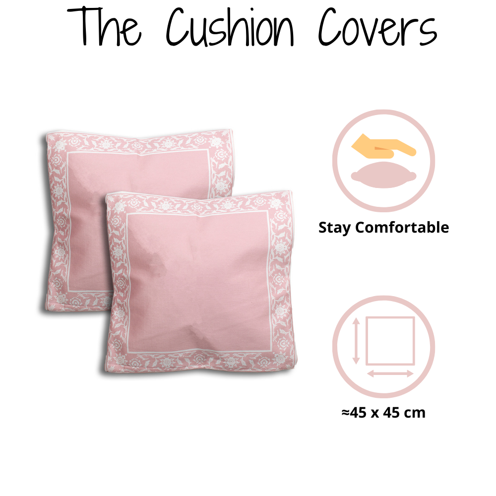 Prayer Mat & 2 Cushion Covers - Royal Pink